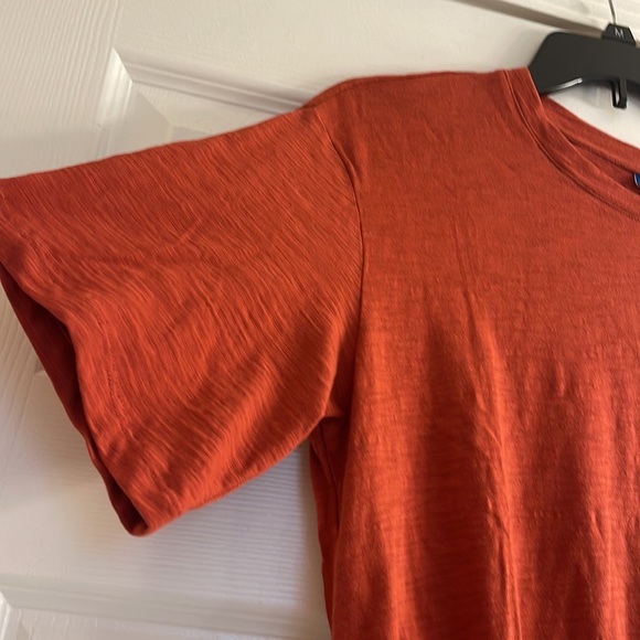 NWT Old Navy Slub Knit Mini Dress Elastic Waist Crew Neck Burnt Orange Rust - Picture 4 of 11